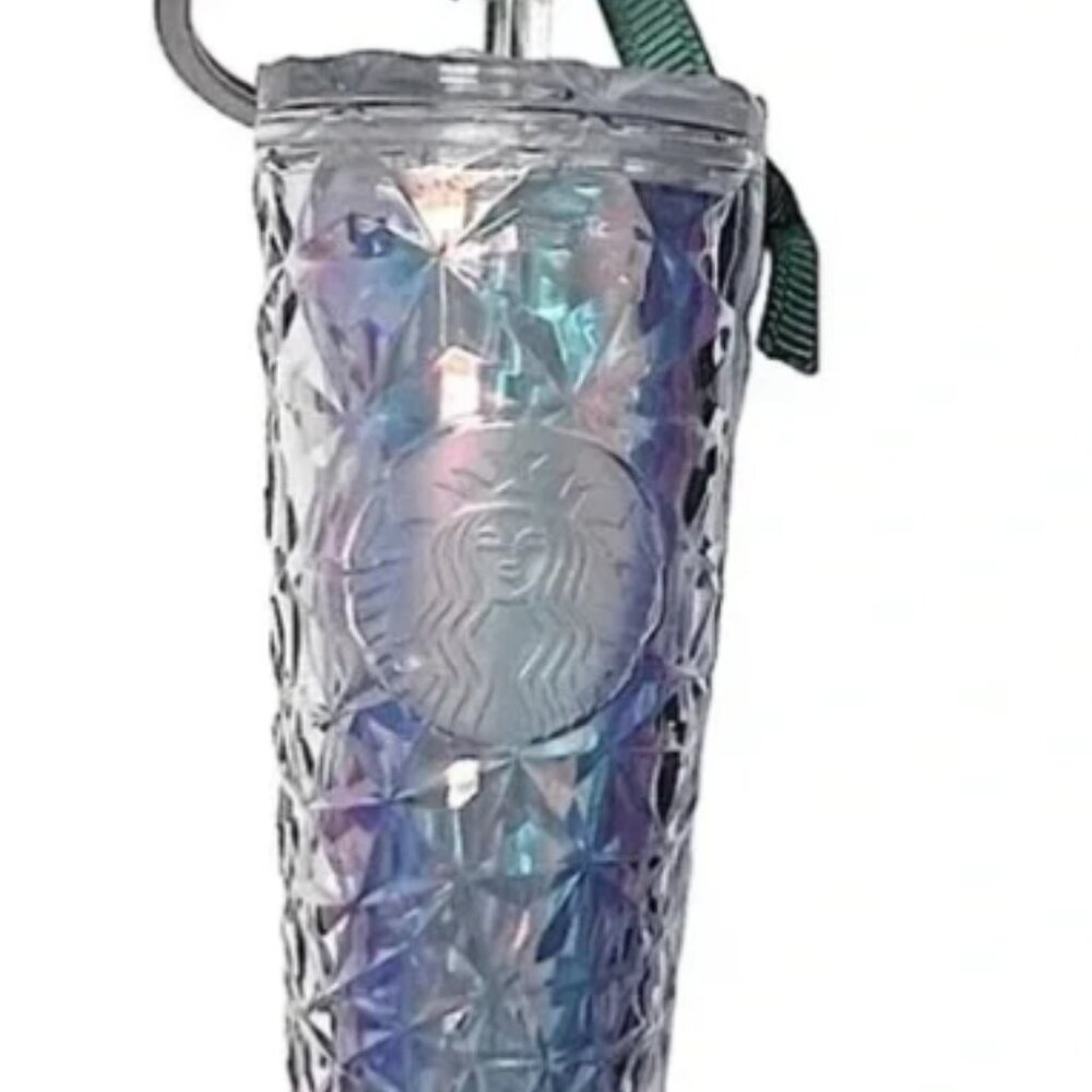 Starbucks Iridescent Cold Cup Ornament Key Chain - Picture 1 of 5